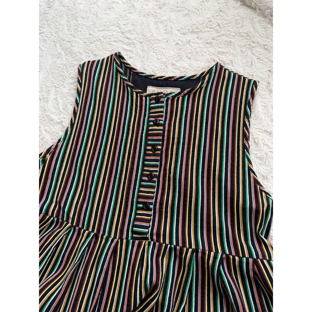 Ace & Jig Cliff Dress Fete Rainbow Stripe Cotton Midi Sleeveless Colorful M - Picture 6 of 14
